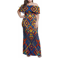 Kolose-Tuvalu Crochet Family Matching Off Shoulder Maxi Dress and Hawaiian Shirt with Polynesian and Pacific Tattoos - Polynesian Pride