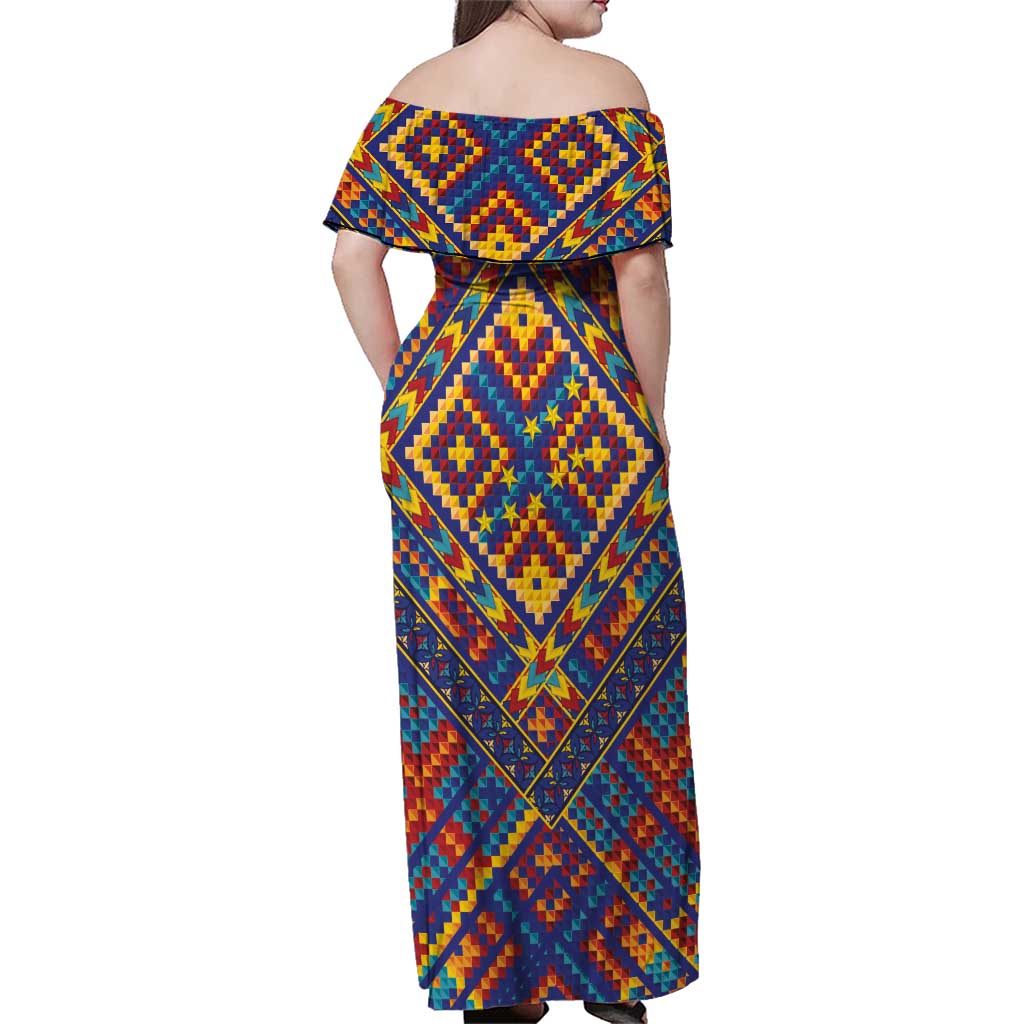 Kolose-Tuvalu Crochet Family Matching Off Shoulder Maxi Dress and Hawaiian Shirt with Polynesian and Pacific Tattoos - Polynesian Pride