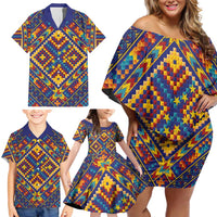 Kolose-Tuvalu Crochet Family Matching Off Shoulder Short Dress and Hawaiian Shirt with Polynesian and Pacific Tattoos - Polynesian Pride