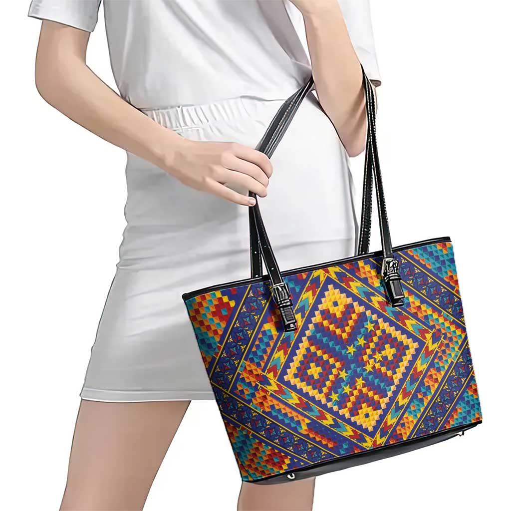 Kolose-Tuvalu Crochet Leather Tote Bag with Polynesian and Pacific Tattoos - Polynesian Pride