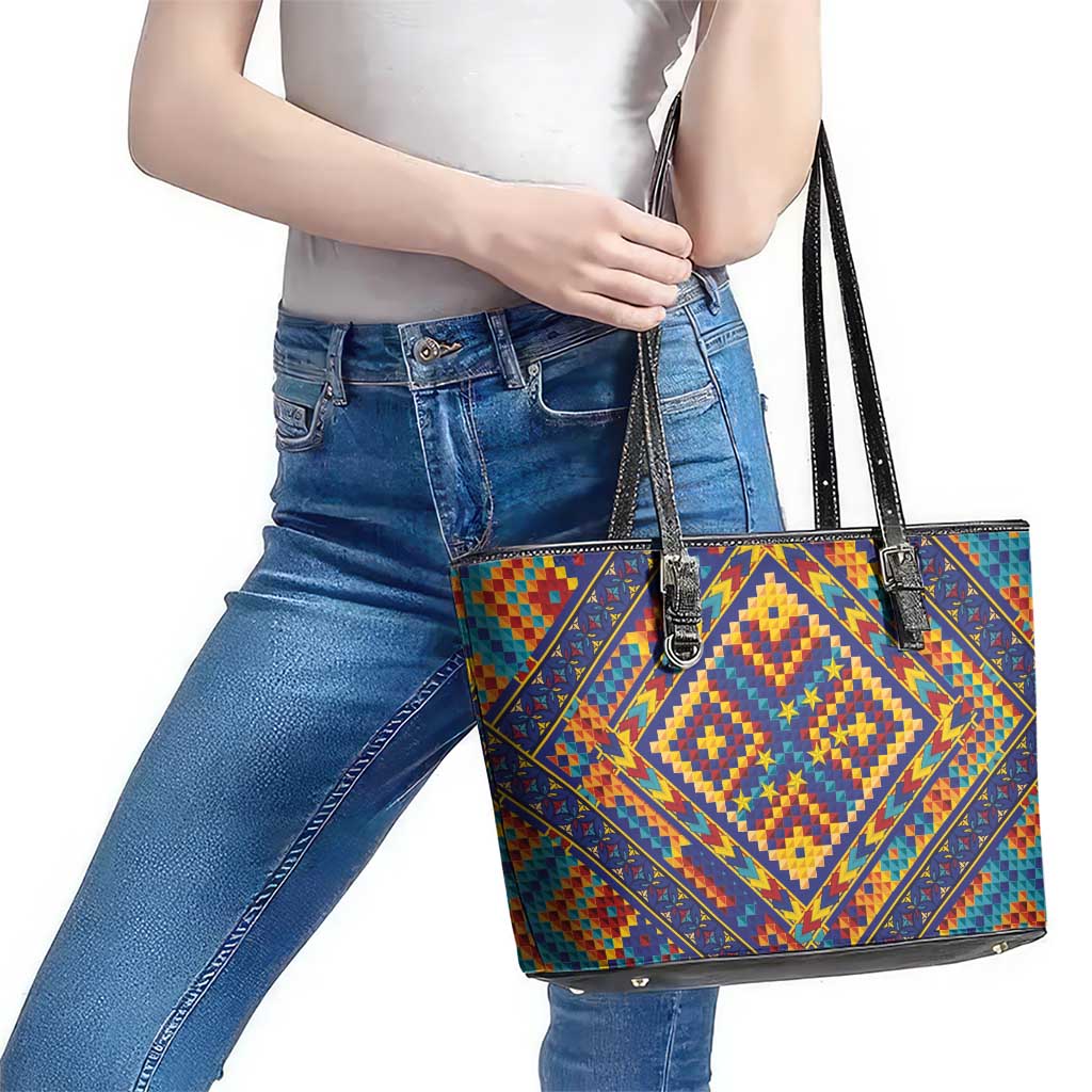 Kolose-Tuvalu Crochet Leather Tote Bag with Polynesian and Pacific Tattoos - Polynesian Pride