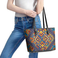 Kolose-Tuvalu Crochet Leather Tote Bag with Polynesian and Pacific Tattoos - Polynesian Pride