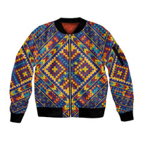 Kolose-Tuvalu Crochet Sleeve Zip Bomber Jacket with Polynesian and Pacific Tattoos - Polynesian Pride