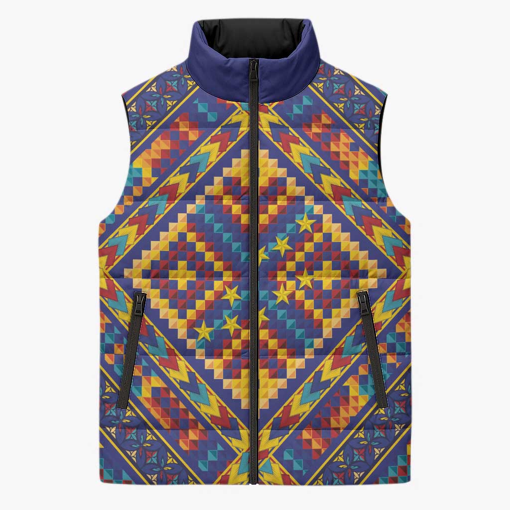 Kolose-Tuvalu Crochet Sleeveless Puffer Jacket with Polynesian and Pacific Tattoos LT03 Unisex Navy - Polynesian Pride