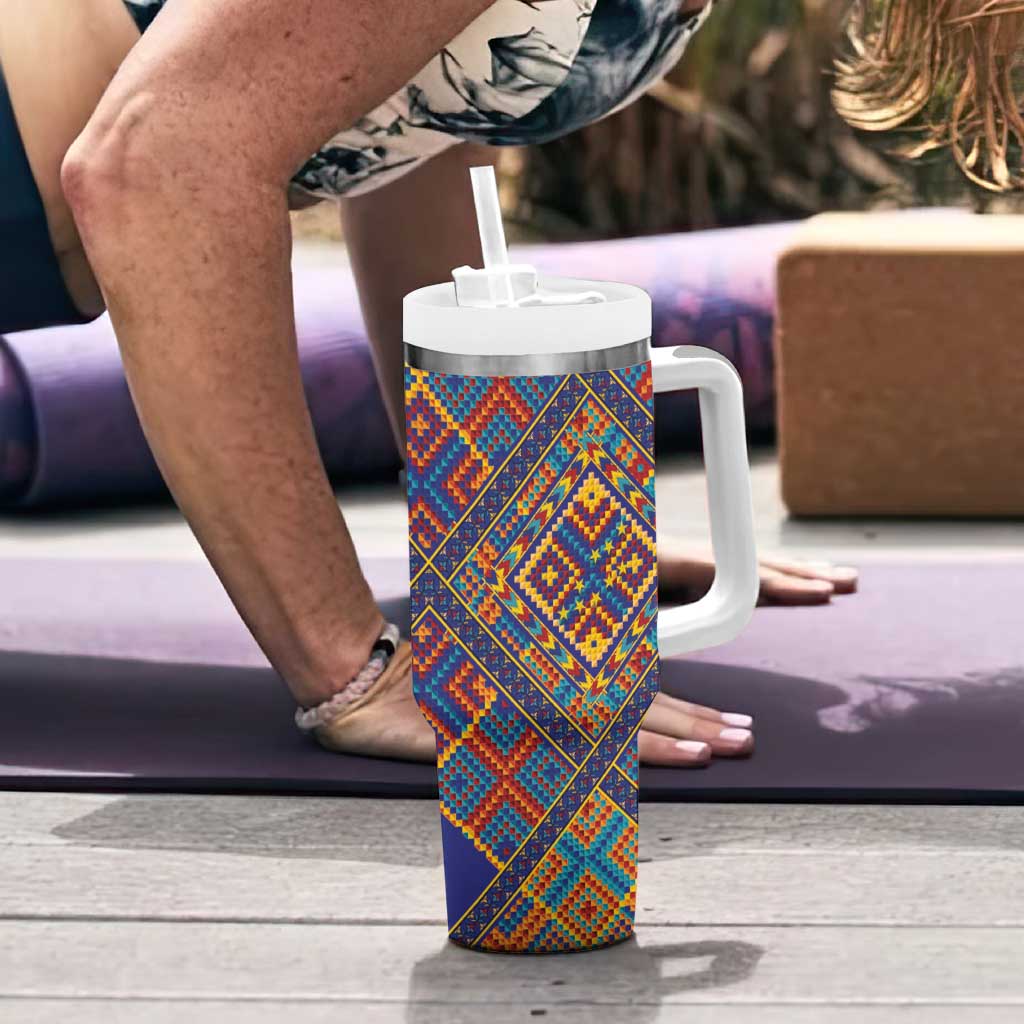 Kolose-Tuvalu Crochet Tumbler With Handle with Polynesian and Pacific Tattoos - Polynesian Pride