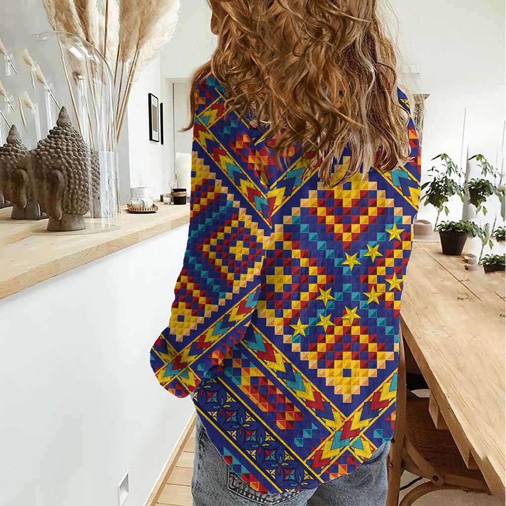 Kolose-Tuvalu Crochet Women Casual Shirt with Polynesian and Pacific Tattoos - Polynesian Pride