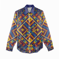 Kolose-Tuvalu Crochet Women Casual Shirt with Polynesian and Pacific Tattoos - Polynesian Pride