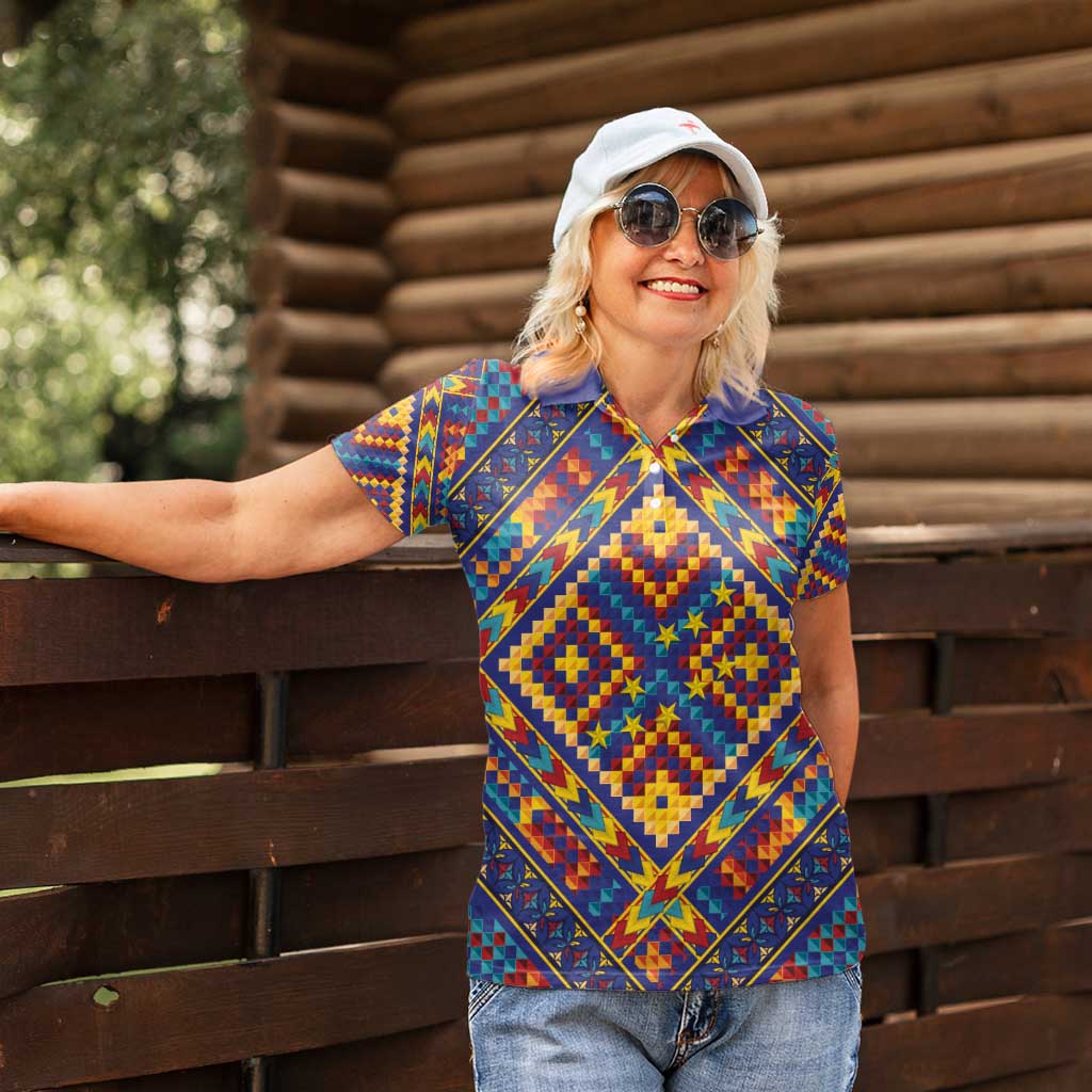 Kolose-Tuvalu Crochet Women Polo Shirt with Polynesian and Pacific Tattoos - Polynesian Pride