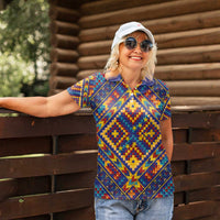 Kolose-Tuvalu Crochet Women Polo Shirt with Polynesian and Pacific Tattoos - Polynesian Pride