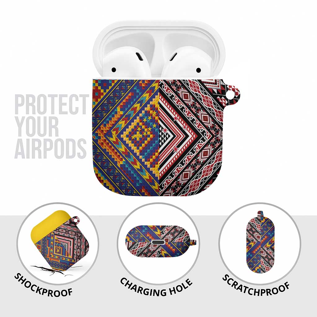 Tuvaluan and New Zealand Culture AirPods Case The Art of Kolose and Taniko - Polynesian Pride