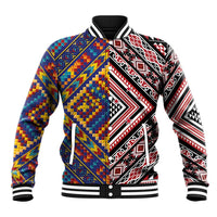 Tuvaluan and New Zealand Culture Baseball Jacket The Art of Kolose and Taniko - Polynesian Pride