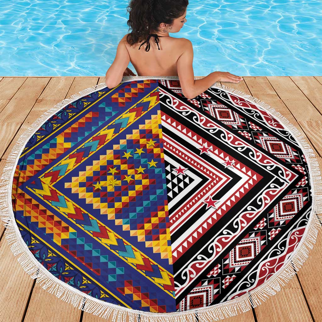 Tuvaluan and New Zealand Culture Beach Blanket The Art of Kolose and Taniko - Polynesian Pride