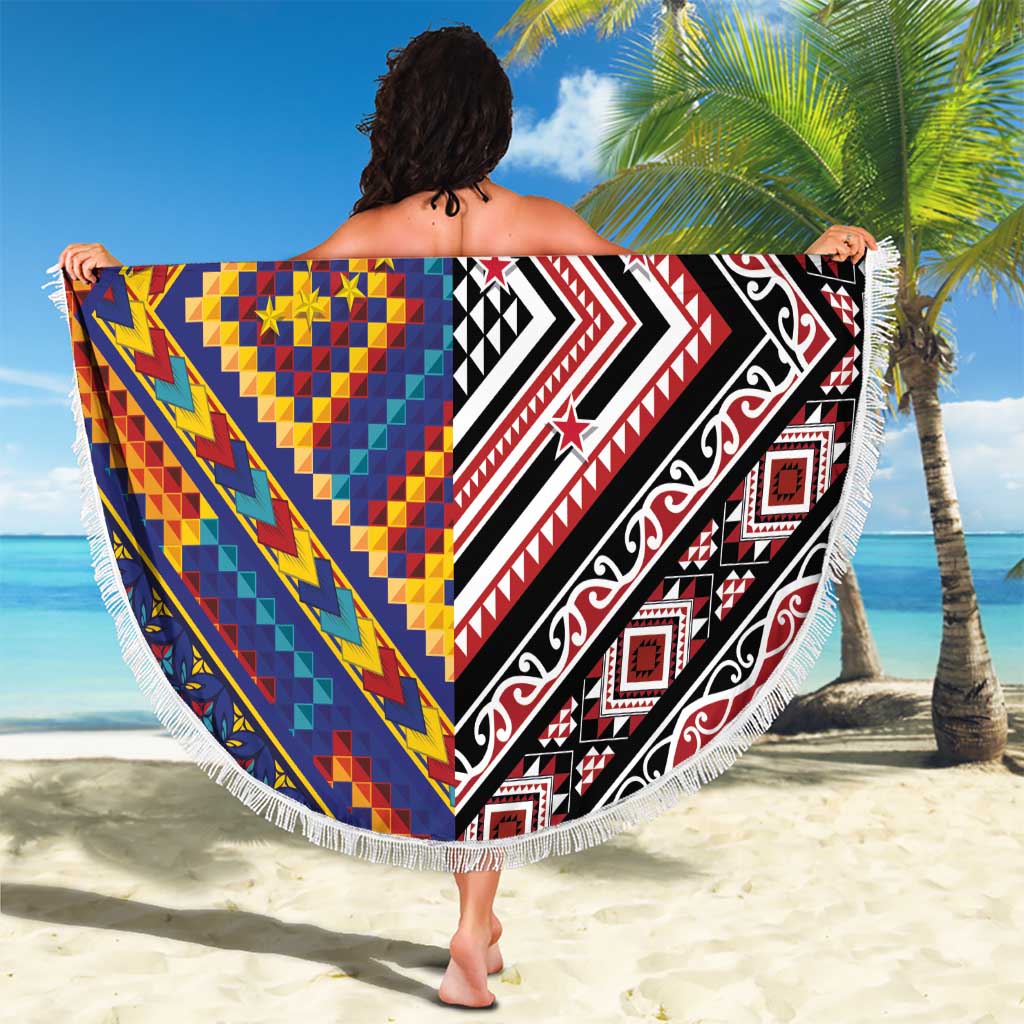 Tuvaluan and New Zealand Culture Beach Blanket The Art of Kolose and Taniko - Polynesian Pride