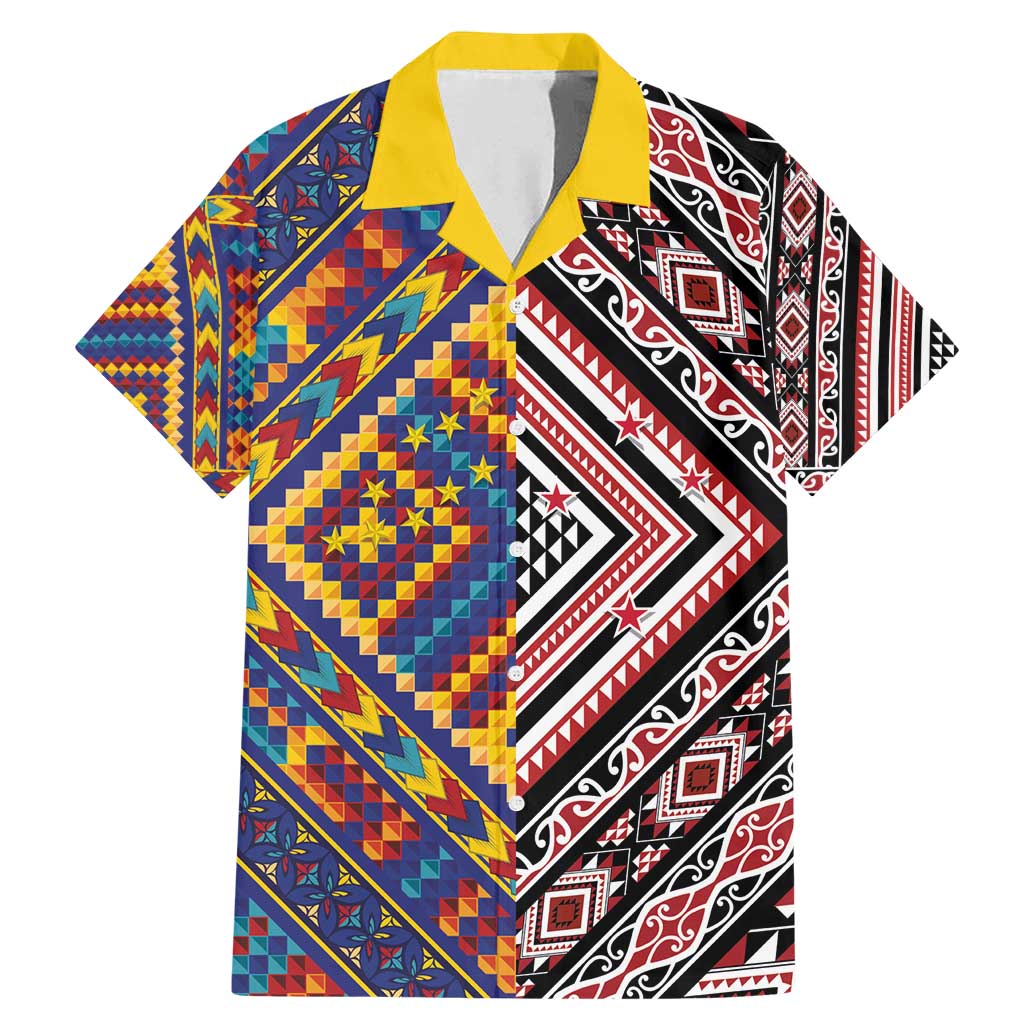 Tuvaluan and New Zealand Culture Family Matching Mermaid Dress and Hawaiian Shirt The Art of Kolose and Taniko - Polynesian Pride