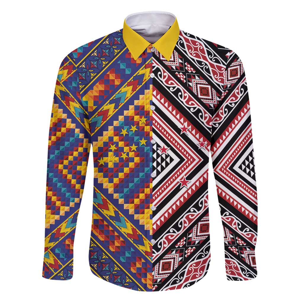 Tuvaluan and New Zealand Culture Family Matching Puletasi and Hawaiian Shirt The Art of Kolose and Taniko - Polynesian Pride