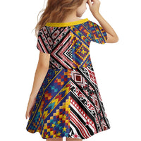 Tuvaluan and New Zealand Culture Family Matching Short Sleeve Bodycon Dress and Hawaiian Shirt The Art of Kolose and Taniko - Polynesian Pride