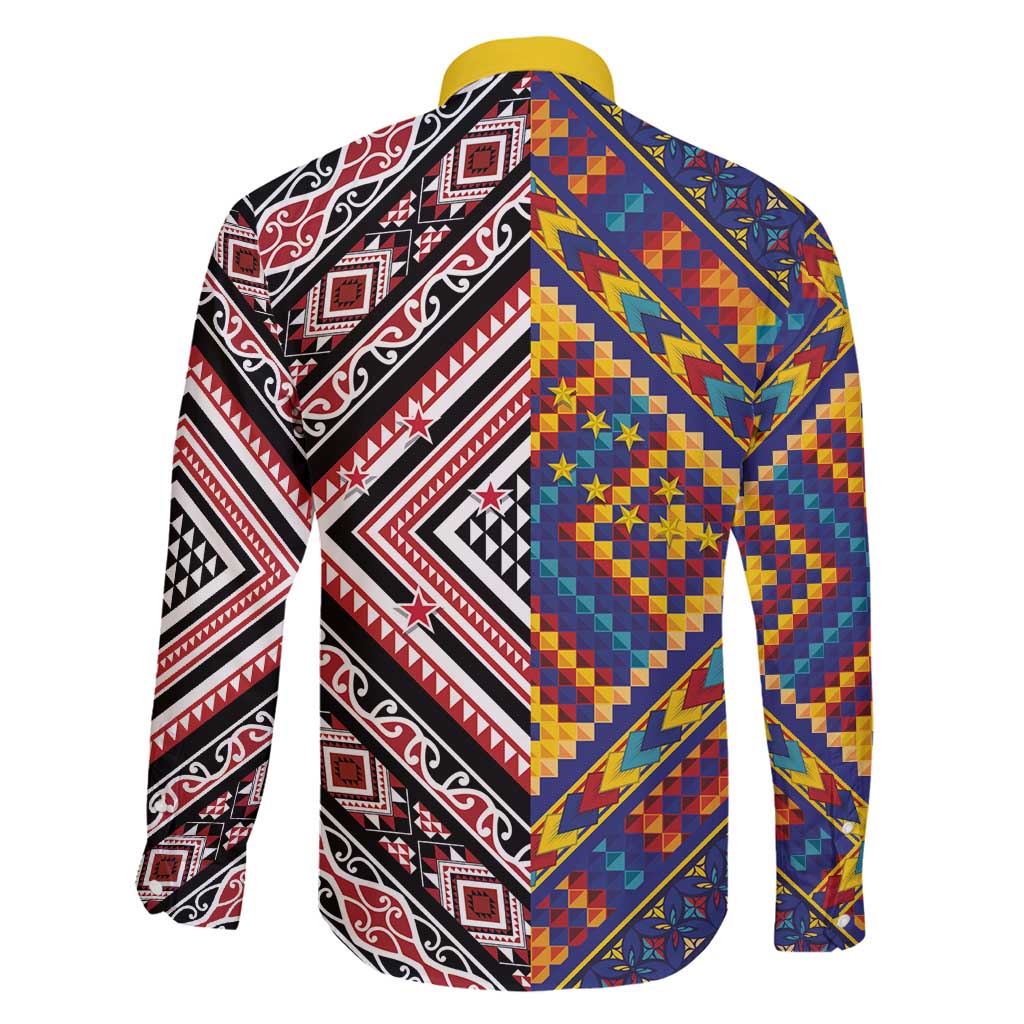 Tuvaluan and New Zealand Culture Family Matching Summer Maxi Dress and Hawaiian Shirt The Art of Kolose and Taniko - Polynesian Pride