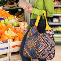 Tuvaluan and New Zealand Culture Grocery Bag The Art of Kolose and Taniko - Polynesian Pride