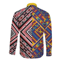 Tuvaluan and New Zealand Culture Long Sleeve Button Shirt The Art of Kolose and Taniko - Polynesian Pride