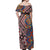 Tuvaluan and New Zealand Culture Off Shoulder Maxi Dress The Art of Kolose and Taniko - Polynesian Pride