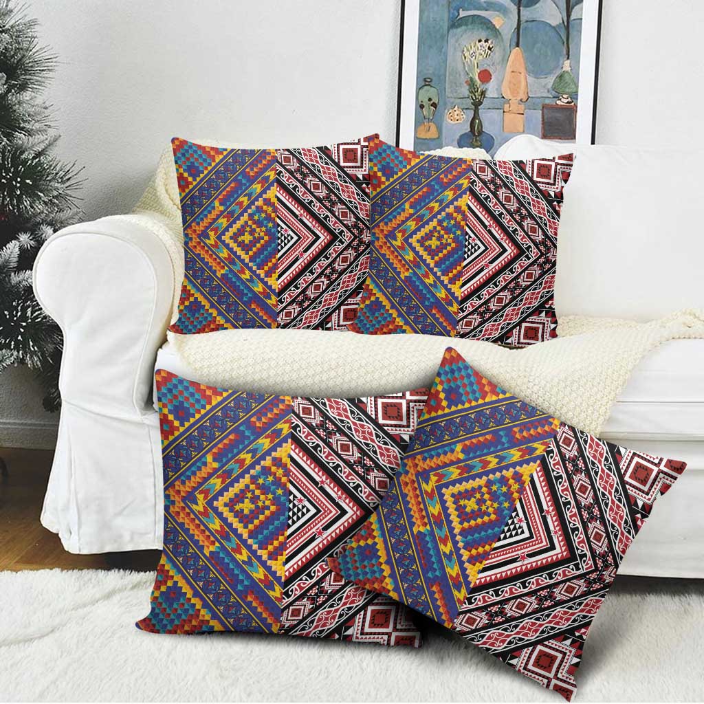 Tuvaluan and New Zealand Culture Pillow Cover The Art of Kolose and Taniko - Polynesian Pride