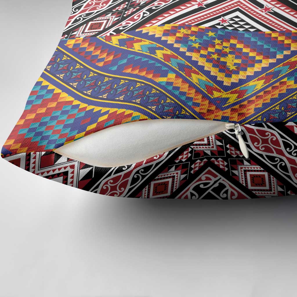 Tuvaluan and New Zealand Culture Pillow Cover The Art of Kolose and Taniko - Polynesian Pride