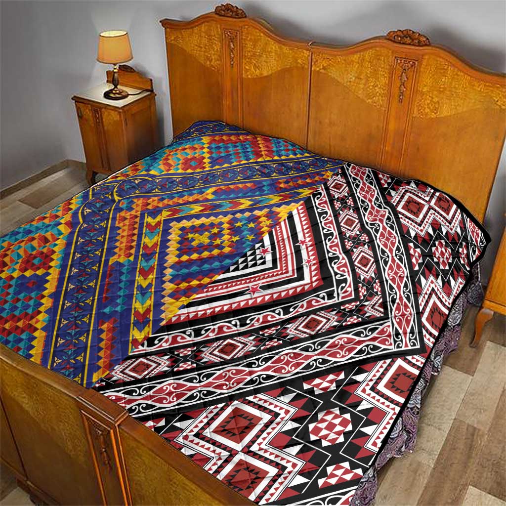 Tuvaluan and New Zealand Culture Quilt The Art of Kolose and Taniko - Polynesian Pride