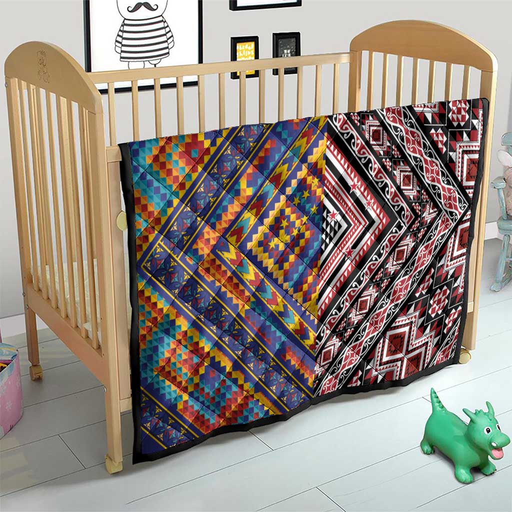 Tuvaluan and New Zealand Culture Quilt The Art of Kolose and Taniko - Polynesian Pride