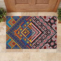Tuvaluan and New Zealand Culture Rubber Doormat The Art of Kolose and Taniko - Polynesian Pride