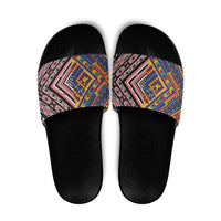 Tuvaluan and New Zealand Culture Slide Sandals The Art of Kolose and Taniko - Polynesian Pride