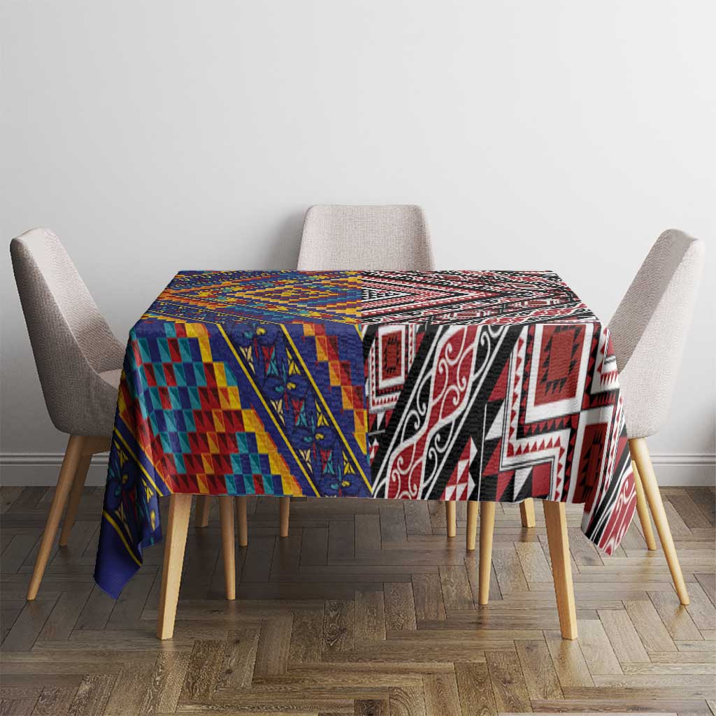 Tuvaluan and New Zealand Culture Tablecloth The Art of Kolose and Taniko - Polynesian Pride