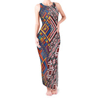 Tuvaluan and New Zealand Culture Tank Maxi Dress The Art of Kolose and Taniko - Polynesian Pride