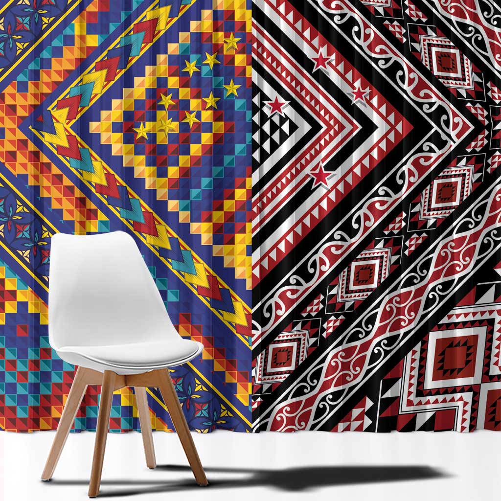 Tuvaluan and New Zealand Culture Window Curtain The Art of Kolose and Taniko - Polynesian Pride