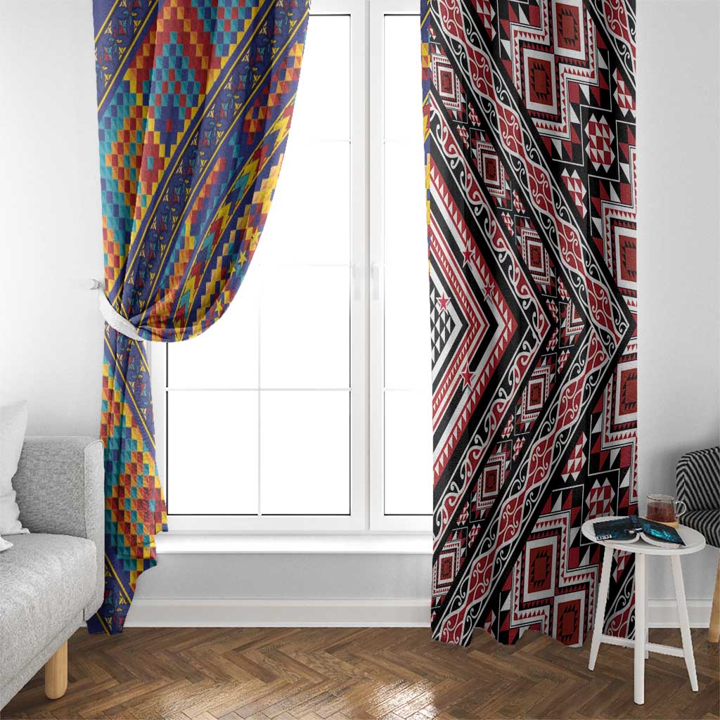 Tuvaluan and New Zealand Culture Window Curtain The Art of Kolose and Taniko - Polynesian Pride