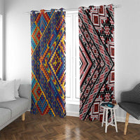 Tuvaluan and New Zealand Culture Window Curtain The Art of Kolose and Taniko - Polynesian Pride