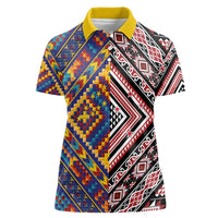 Tuvaluan and New Zealand Culture Women Polo Shirt The Art of Kolose and Taniko - Polynesian Pride