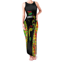 Personalised Vanuatu Running Family Matching Tank Maxi Dress and Hawaiian Shirt Footprint and Hibiscus Polynesian Style
