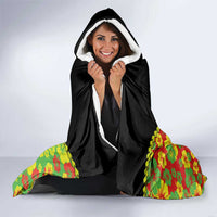 Personalised Vanuatu Running Hooded Blanket Footprint and Hibiscus Polynesian Style
