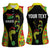 Personalised Vanuatu Running Women Sleeveless Polo Shirt Footprint and Hibiscus Polynesian Style