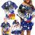 Filipino American History Month Family Matching Off Shoulder Short Dress and Hawaiian Shirt Filipino Coat Of Arms and American Eagle Splash Style LT03 - Polynesian Pride