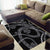 Hawaiian Kakau Art and Hisbiscus Tattoo Area Rug Tribal Pattern-Silver Style - Polynesian Pride