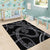 Hawaiian Kakau Art and Hisbiscus Tattoo Area Rug Tribal Pattern-Silver Style - Polynesian Pride