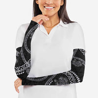 Hawaiian Kakau Art and Hisbiscus Tattoo Arm Sleeves Tribal Pattern-Silver Style - Polynesian Pride