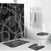 Hawaiian Kakau Art and Hisbiscus Tattoo Bathroom Set Tribal Pattern-Silver Style - Polynesian Pride