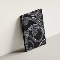 Hawaiian Kakau Art and Hisbiscus Tattoo Canvas Wall Art Tribal Pattern-Silver Style - Polynesian Pride