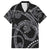 Hawaiian Kakau Art and Hisbiscus Tattoo Family Matching Long Sleeve Bodycon Dress and Hawaiian Shirt Tribal Pattern-Silver Style - Polynesian Pride