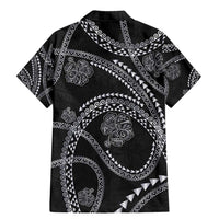 Hawaiian Kakau Art and Hisbiscus Tattoo Family Matching Mermaid Dress and Hawaiian Shirt Tribal Pattern-Silver Style - Polynesian Pride