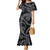 Hawaiian Kakau Art and Hisbiscus Tattoo Family Matching Mermaid Dress and Hawaiian Shirt Tribal Pattern-Silver Style - Polynesian Pride