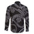 Hawaiian Kakau Art and Hisbiscus Tattoo Family Matching Short Sleeve Bodycon Dress and Hawaiian Shirt Tribal Pattern-Silver Style - Polynesian Pride