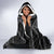 Hawaiian Kakau Art and Hisbiscus Tattoo Hooded Blanket Tribal Pattern-Silver Style - Polynesian Pride